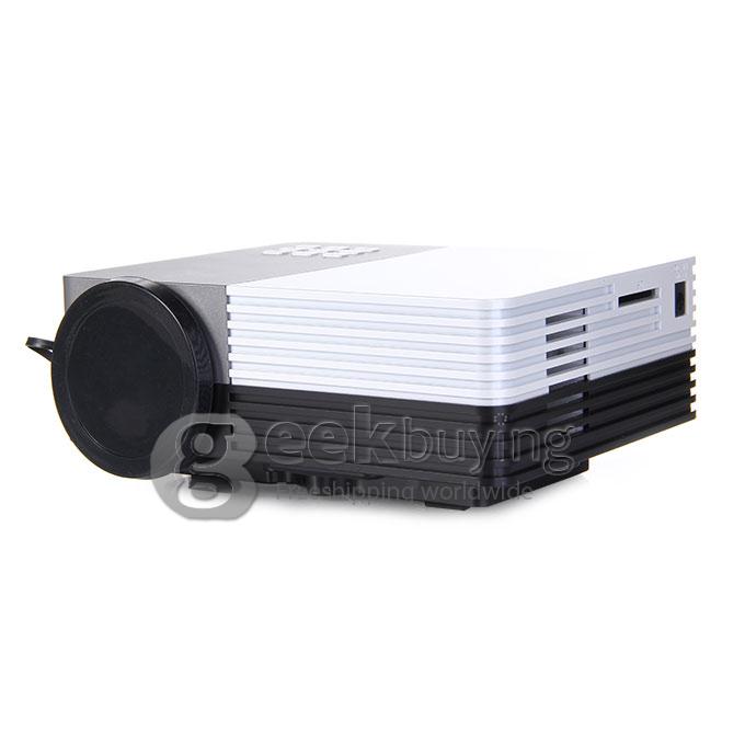 GM50 Multimedia 30W 80LM 1080P LCD Image System LED Projector HDMI VGA SD Card Slot (EU Plug) - White