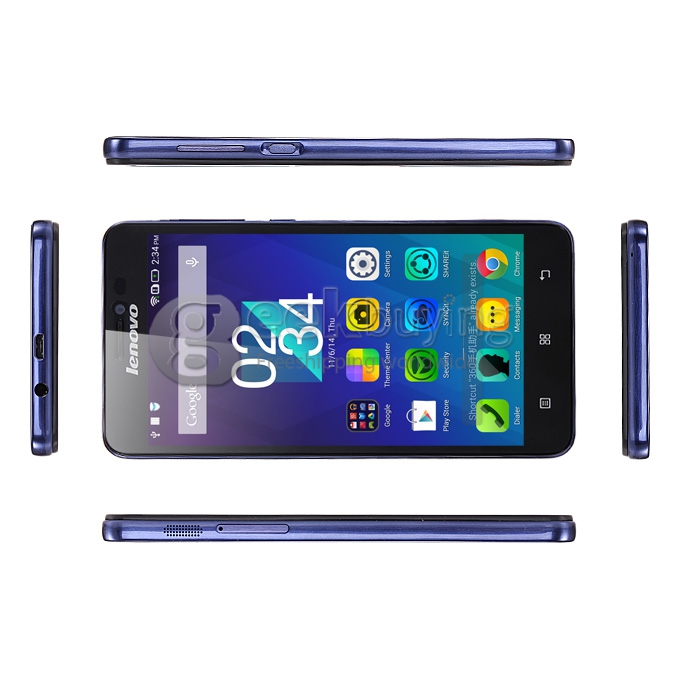 Lenovo S850 MTK6582 Quad Core 1.3GHz 5.0 Inch Android 4.4 Smartphone 1GB RAM 16GB ROM HD Gorilla Glass - Blue