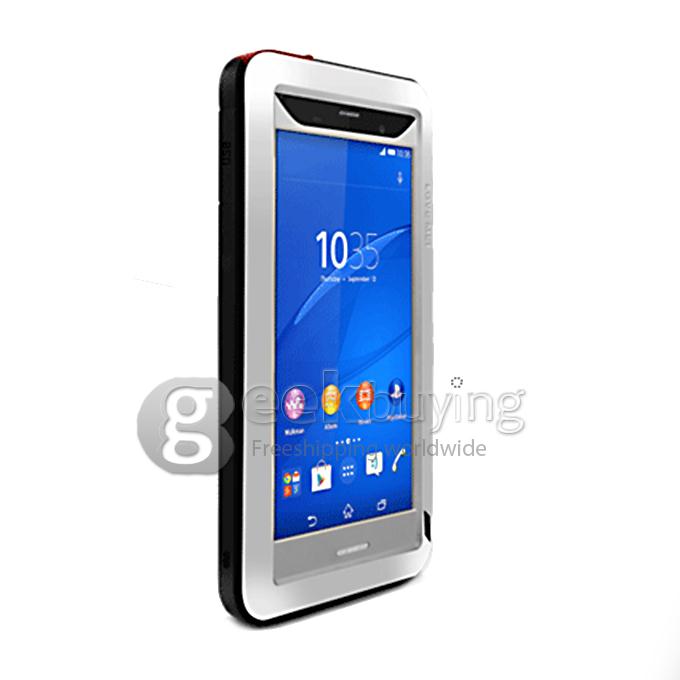 Lovemei Aluminum Powerful Shockproof Gorilla Glass Metal Case Protective Cover for SONY Xperia Z3 - Silver