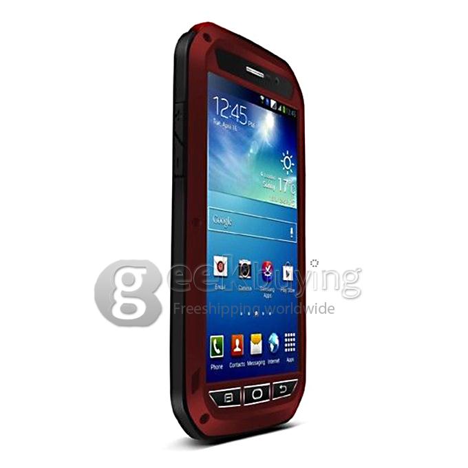 Lovemei Aluminum Powerful Shockproof Gorilla Glass Metal Case Cover for Samsung Galaxy Mega 5.8 - Red