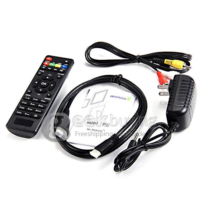 CS918 RK3188T Quad Core Android 4.2 Mini TV Box HDMI HDD Player 1G/8G Bluetooth External Wifi Antenna - Black