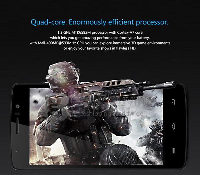 THL 4000 MTK6582 Quad Core 1.3GHz 4.7 Inch Smartphone Android 4.4 1GB RAM 8GB ROM 4000mAh OTG QHD 3G GPS 5.0MP - Black