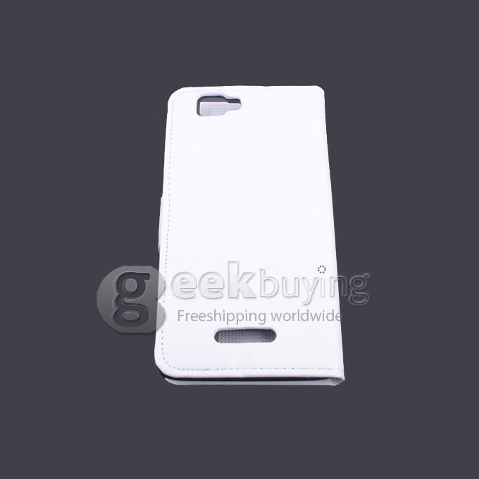 Protective Hard Cover Flip Stand Leather Case for MyPhone Agua Rio -White