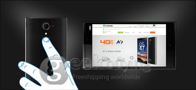 KINGZONE N3 5.0Inch IPS HD MTK6582 Quad Core 1.3GHz Smartphone Android 4.4 1GB 8GB 13.0MP 8.0MP NFC Fingerprint Identification FDD-LTE 4G - White
