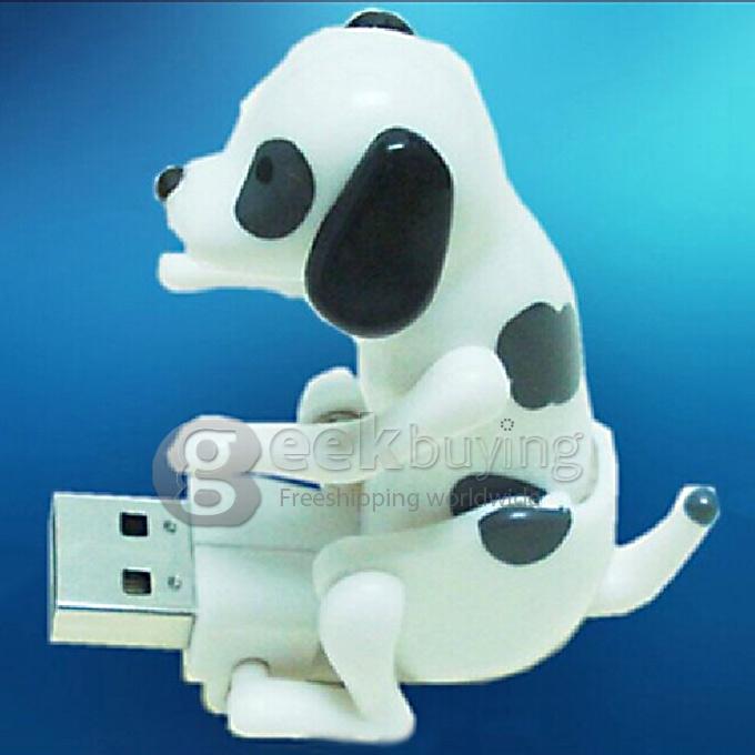 USB Powered Funny Cute Stress Relieving Humping Spot Dog Toy - Black + White