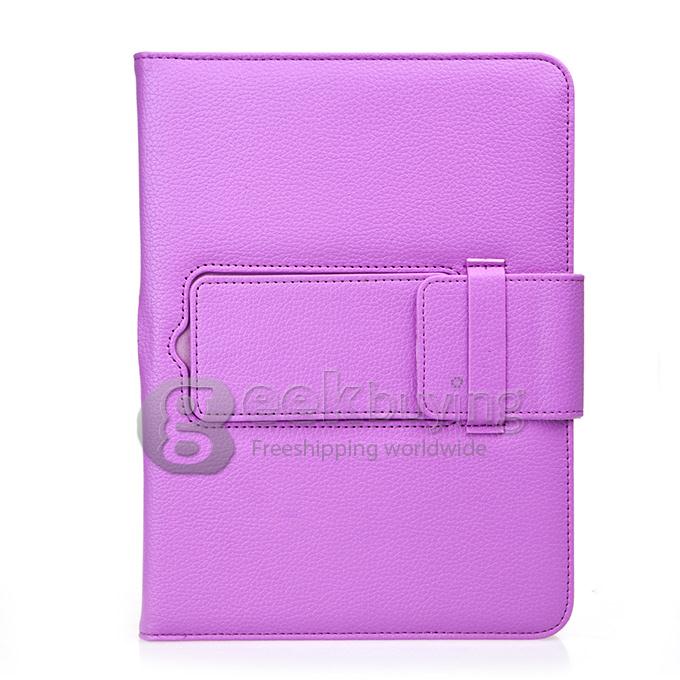 New Bluetooth Keyboard Case Cover Touchpad for Samsung Galaxy Tab 3 4 10.1 Inch Tablet - Purple