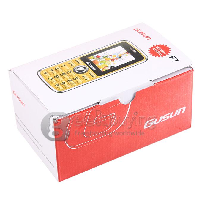 GUSUN F7 Ultra-thin MT6260M 0.3MP Flashlight Dual SIM Old Man Mobile Phone for Senior Citizen - White