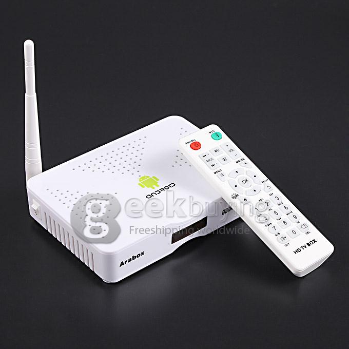 Arabox HI-3716M Android Arabic IPTV Box Mini TV Box 512MB/4G 600 Plus Free Arabic Channel with BeIN Sports MBC - White