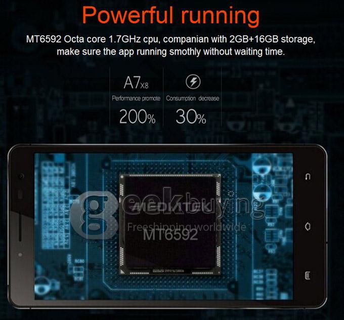 ECOO E02 Shining PRO MTK6592 Octa Core 1.7GHz Smartphone 5.5 Inch IPS HD Android 4.4 2GB RAM 16GB ROM 13MP 2MP - White