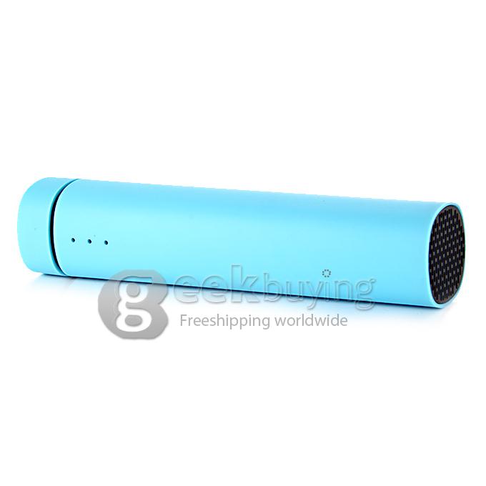 3 IN 1 Portable 4000mAh Power Bank Battery Charger + Speaker + Stand for Smartphone - Blue