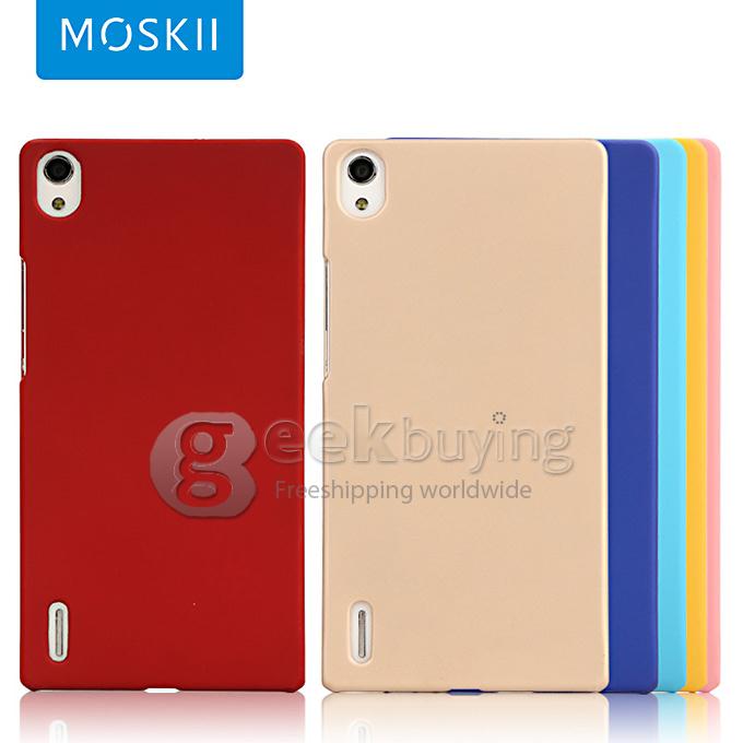 MOSKII Shield Protective Cover PC Back Case for HUAWEI Ascend P7 Smartphone - Red