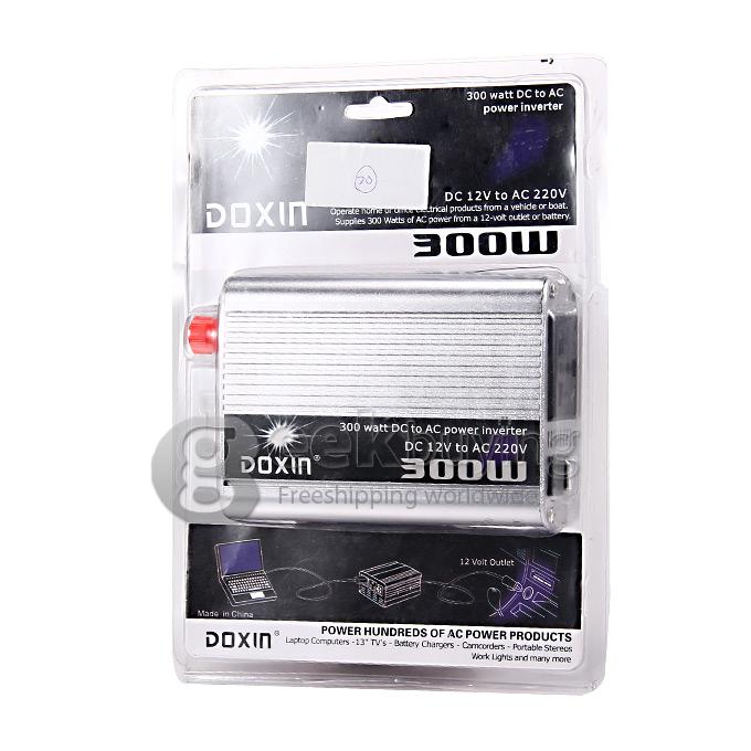 DOXIN 300W Car DC 12V to AC 220V Power Inverter - Silver