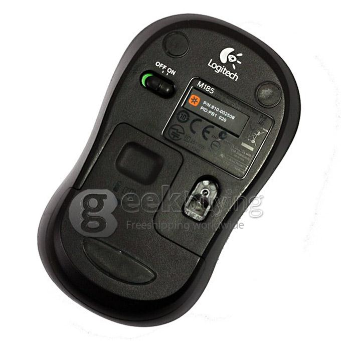 Logitech M185 Comfortable 1000DPI 2.4GHz Wireless Mouse for PC Notebook - Blue