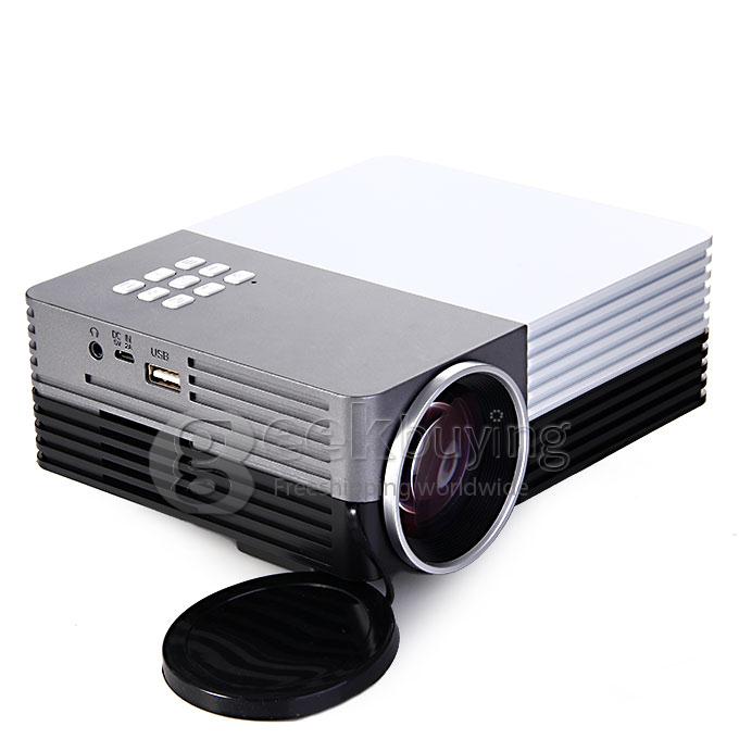 GM50 Multimedia 30W 80LM 1080P LCD Image System LED Projector HDMI VGA SD Card Slot (EU Plug) - White