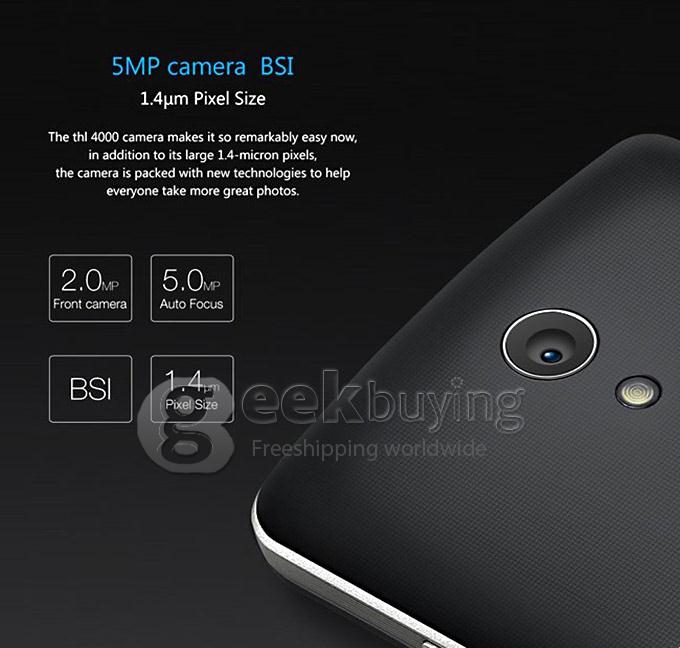 THL 4000 MTK6582 Quad Core 1.3GHz 4.7 Inch Smartphone Android 4.4 1GB RAM 8GB ROM 4000mAh OTG QHD 3G GPS 5.0MP - Black