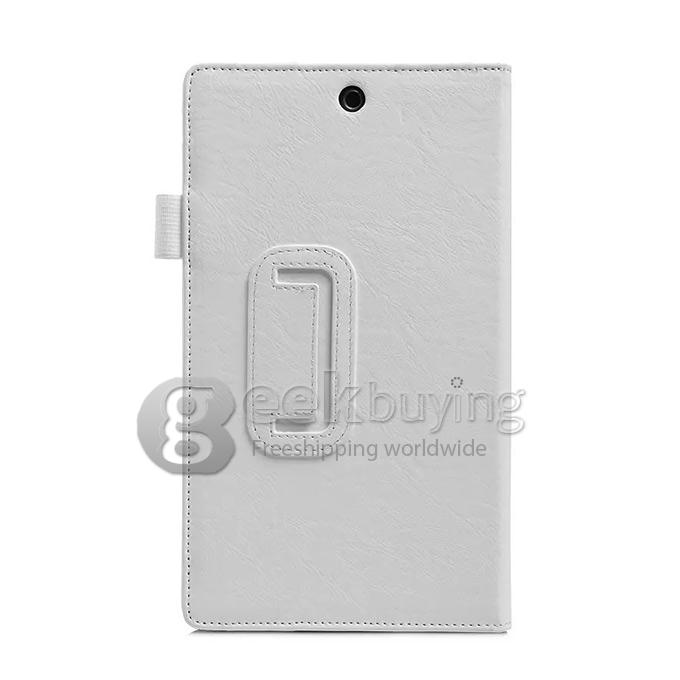 Wake/Sleep Ultra-Thin Fold Leather Case Cover for Sony Xperia Z3 Tablet Compact - White