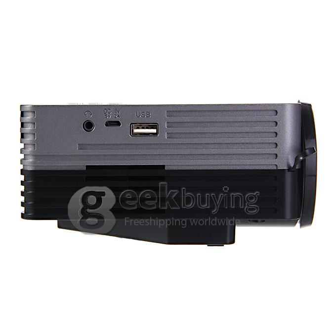 GM50 Multimedia 30W 80LM 1080P LCD Image System LED Projector HDMI VGA SD Card Slot (EU Plug) - White