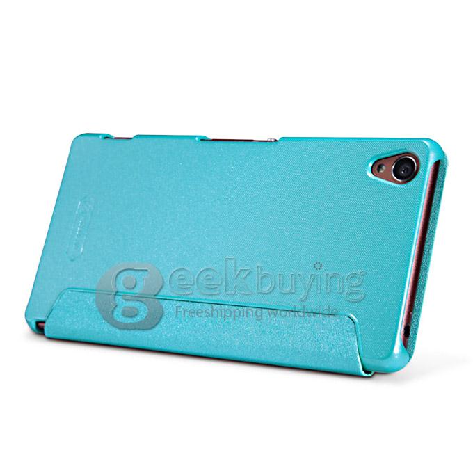 Nillkin Star Series PolyCarbonate Flip Stand Cover Leather Case for Sony Xperia Z3/L55 - Blue