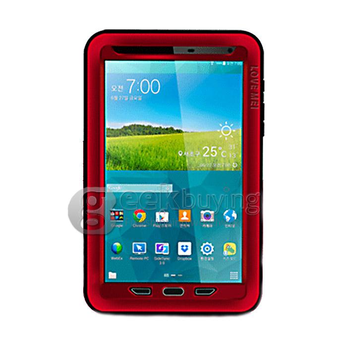 Lovemei Waterproof Dirtproof Snowproof Shockproof Gorilla Glass Metal Protective Case Cover for 8.4inch Samsung Galaxy Tab S-Red