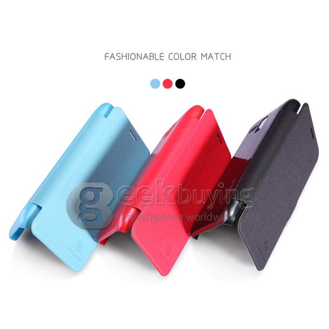 Nillkin Fresh Series Polycarbonate Flip Stand Leather Case for Lenovo A8/A806 - Black