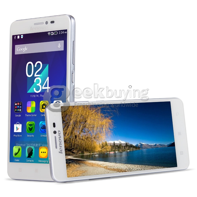 Lenovo S850 MTK6582 Quad Core 1.3GHz 5.0 Inch Android 4.4 Smartphone 1GB RAM 16GB ROM HD Gorilla Glass - White