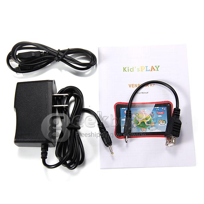 VENSTAR K7 Kids Pad RK3026 7 Inch Tablet PC Android 4.2 OS 8GB ROM Capacitive Touch Screen Dual Cameras - Red
