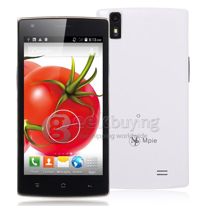Mpie F1+ 5.0 Inch 854 x 480 pixels MTK6582 Quad Core 1.3GHz Smartphone Android 4.4 4GB ROM 3G GPS - White