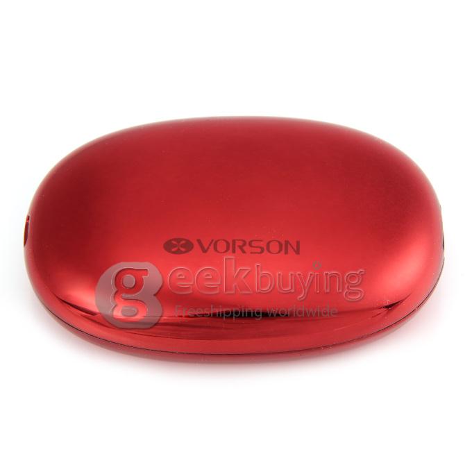 Vorson Pebble II 4000mAh Power Bank External Battery 1.5A with Digital Display for iPhone Smartphone Tablet - Red