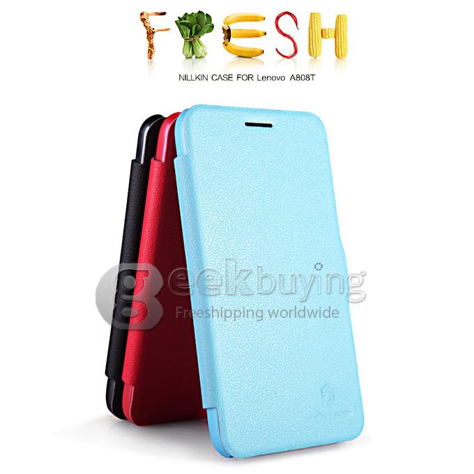 Nillkin Fresh Series Polycarbonate Flip Stand Leather Case for Lenovo A8/A806 - Black