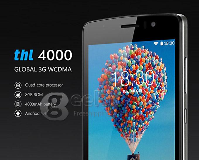 THL 4000 MTK6582 Quad Core 1.3GHz 4.7 Inch Smartphone Android 4.4 1GB RAM 8GB ROM 4000mAh OTG QHD 3G GPS 5.0MP - Black