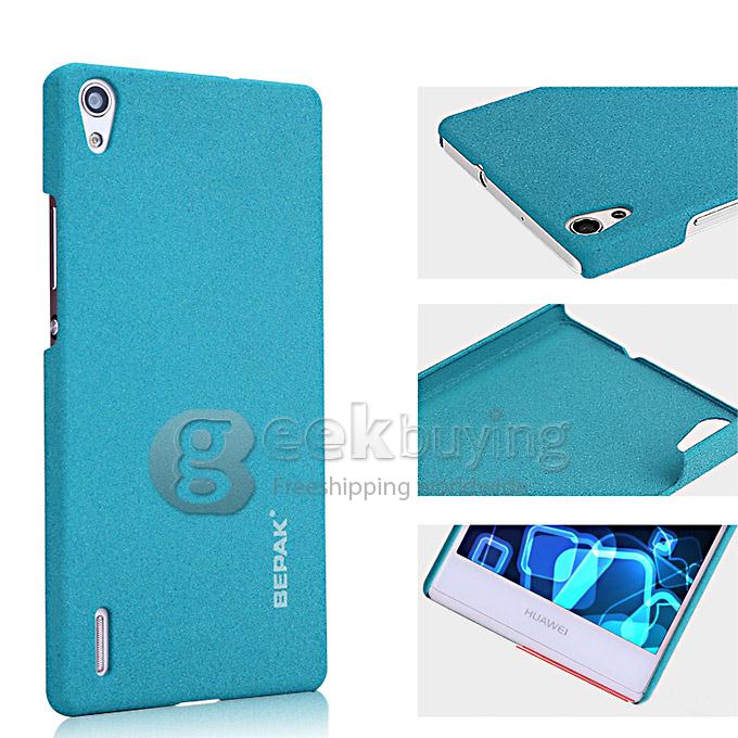 BEPAK Sand Shield Protective Cover PC Back Case for Ascend P7 - Blue