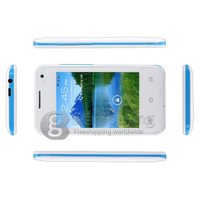 H-mobile F3 MTK6572 Dual Core 1.0GHz Smartphone 3.5Inch 2.0MP Android 4.2 OS Bluetooth WIFI with Leather Sheath - White