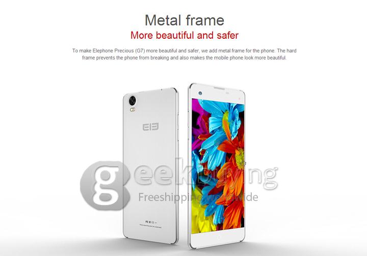Elephone G7 5.5 Inch 1280*720 MTK6592M Octa Core 1.4GHz Smartphone Android 4.4 1GB 8GB 13.0MP 8.0MP IPS HD Screen-Gold