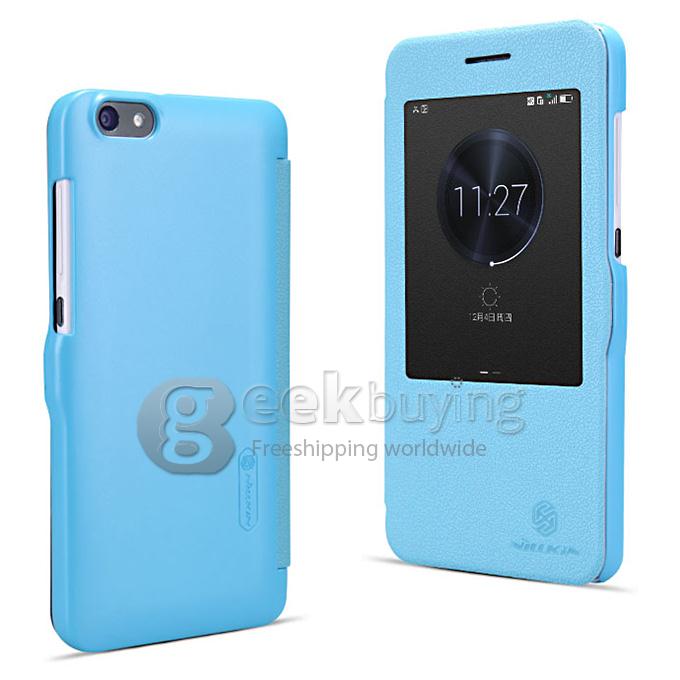 Nillkin Fresh Series Polycarbonate Flip Stand Cover Leather Case for HUAWEI Honor 4X - Blue