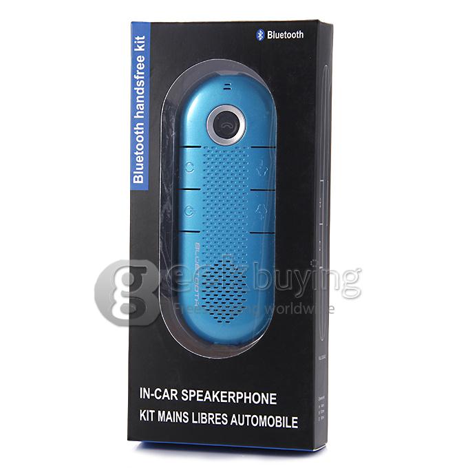 NAT1900 Visor Clip Wireless Multipoint Bluetooth HandsFree Car Kit Speaker Phone Speaker - Blue