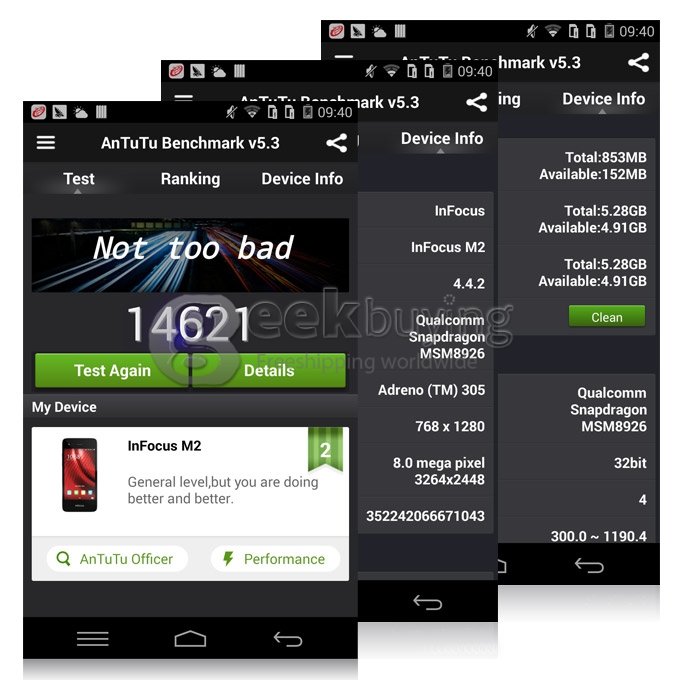 Foxconn InFocus M2 4.2 Inch Snapdragon MSM8926 Quad Core 1.2GHz Smartphone Android 4.4 1GB 8GB 4G LTE HD 8MP 8MP - White