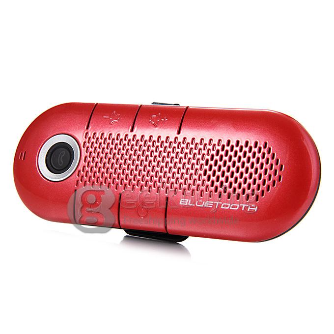 NAT1900 Visor Clip Wireless Multipoint Bluetooth HandsFree Car Kit Speaker Phone Speaker - Red