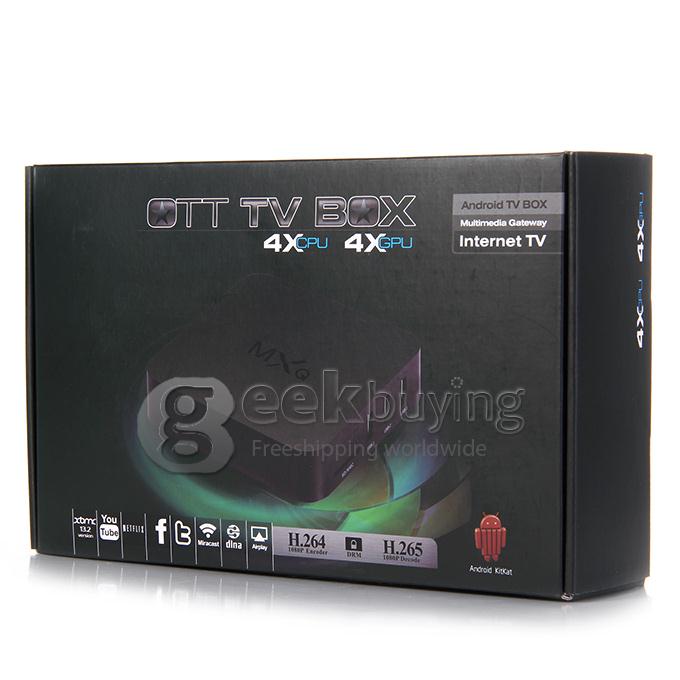 MXQ Amlogic S805 Smart Android TV Box 1GB RAM 8G ROM 1080P H.265 Hardwar Decode WIFI Miracast DLNA - Black