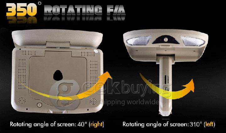 XD906 SUNPLUS 9 Inch Flip Down Roof Mount Car Overhead DVD Player FM IR 32 Bits Game - Beige
