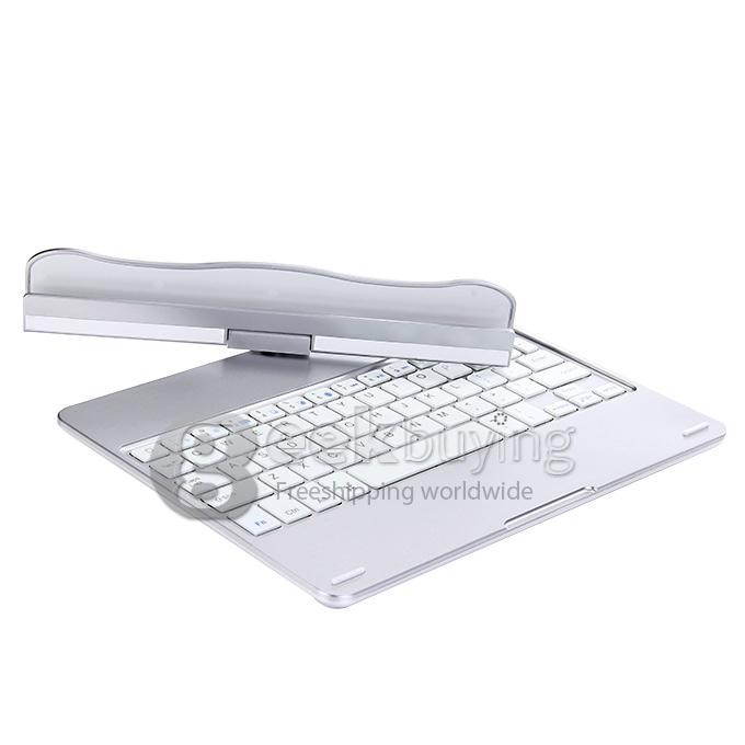 New Portable Keyboard for iPad Air 2 th Bluetooth Keyboard 360 Rotating 180 Flip - Silver