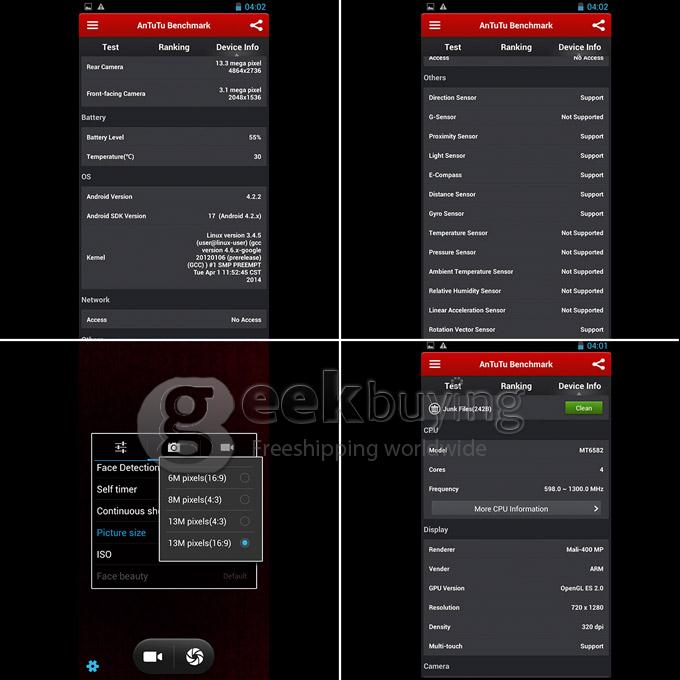 JIAYU G4C MTK6582 Quad Core 1.3GHz Android 4.2 Smartphone 1GB RAM 4GB ROM 4.7 Inch HD Gorilla Glass Screen 3000mAh-Black