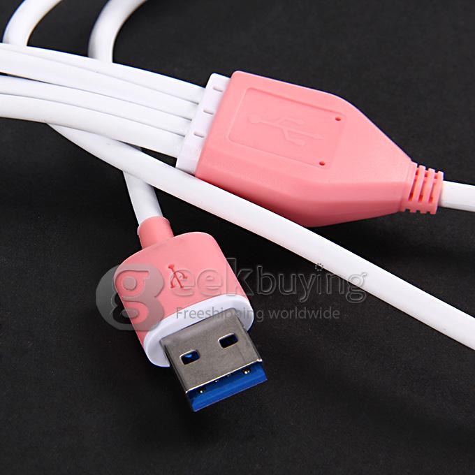 4 in 1 USB / 8 Pin / 32 Pin Data Charging Cable for Apple iPhone 4 4S 6 Plus 5S 5 iPad 2 3 Samsung S5 Note 3 2 - Pink