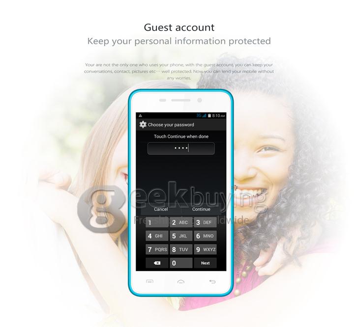 Doogee LEO DG280 MTK6582 Quad Core 1.3GHz 4.5Inch Smartphone Android 4.4 OS 1GB RAM 8GB ROM Dual Cameras 3G GPS - Blue