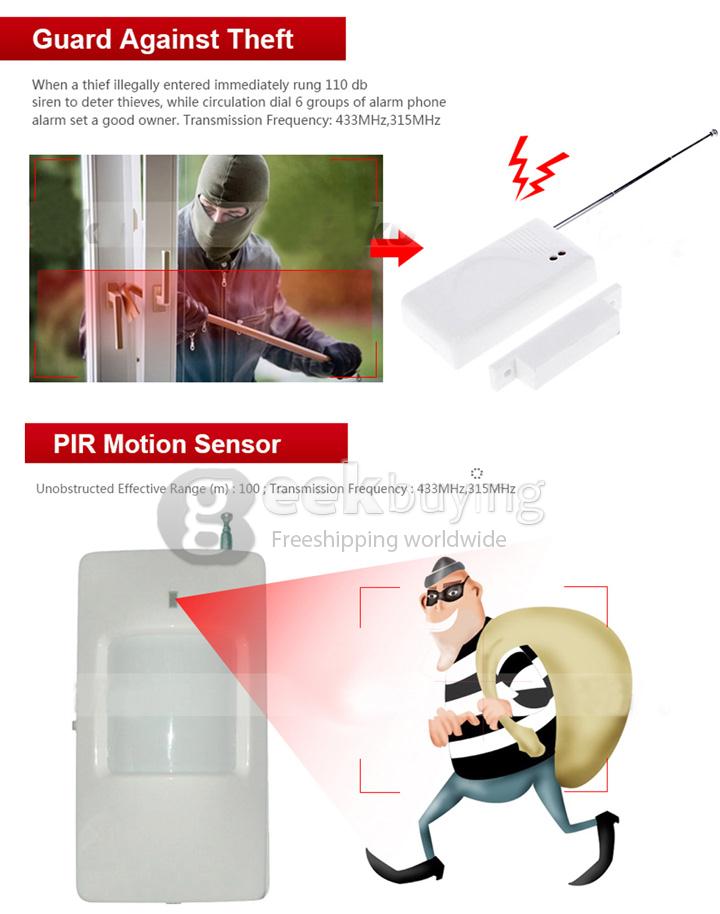 YA-702-GSMPSTN-3 App Controlled Wireless&Wired GSM PSTN Home Alarm Security System Auto Dialer