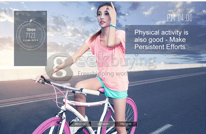 Original Xiaomi Mi Band 2015 Upgraded Version Xiaomi Wristband IP67 Bluetooth 4.0 Bracelet with White LED Lights - Black