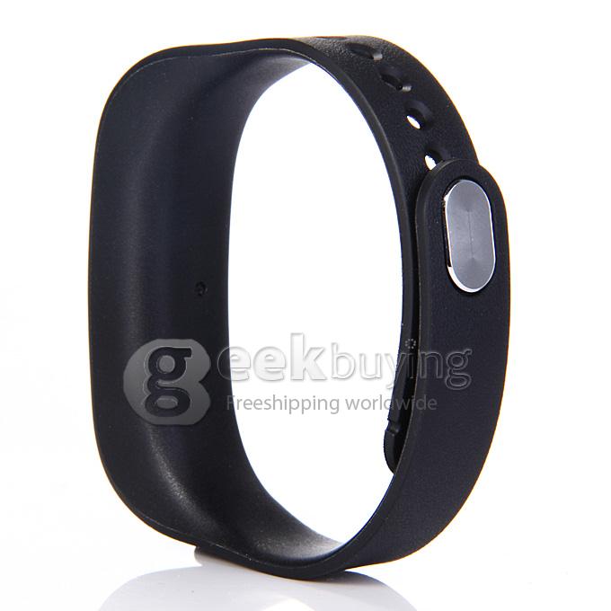 Waterproof E02 Sport Bluetooth 4.0 Smart Wrist Watch Bracelet for iOS Android Video Remote Anti-lost Pedometer - Black