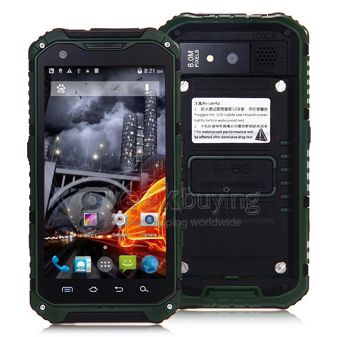 A9 IP68 Android Smartphone Waterproof MTK6582 Quad Core 1.3GHz 4.3 Inch 1GB RAM 8GB ROM 8.0MP 3G GPS OTG- Green