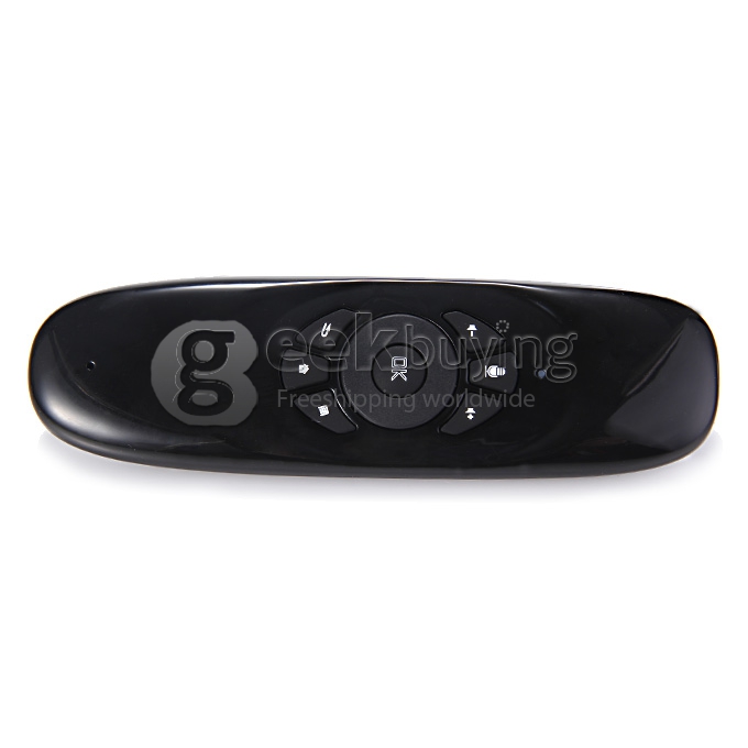 GK001 Wireless Air Mouse + English Keyboard with Mic Voice Function Motion Sensing Game for TV Box Android Windows - Black