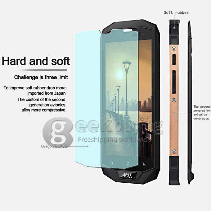 AGM STONE 5S IP67 Qualcomm MSM8926 Quad Core 1.2GHz Waterproof Smartphone 5.0 inch Android 4.4 1GB 8GB 8.0MP 4G LTE - Silver