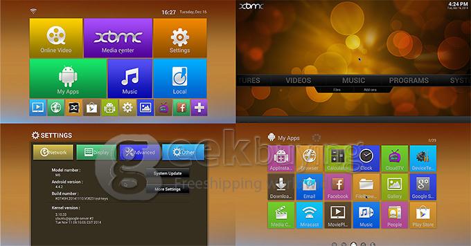 M5 Amlogic S805 Quad Core 1.5GHz Android 4.4 TV Box HDMI HDD Player 1G/8G WIFI H.265/HEVC Decode Bluetooth DLNA - Black